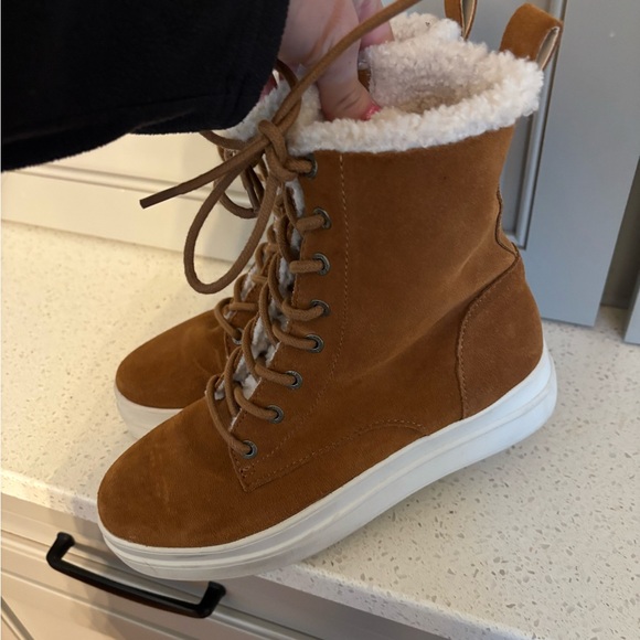 J/slides TORRIE Cognac Waterproof Suede bootie Size 6.5 - Picture 8 of 10